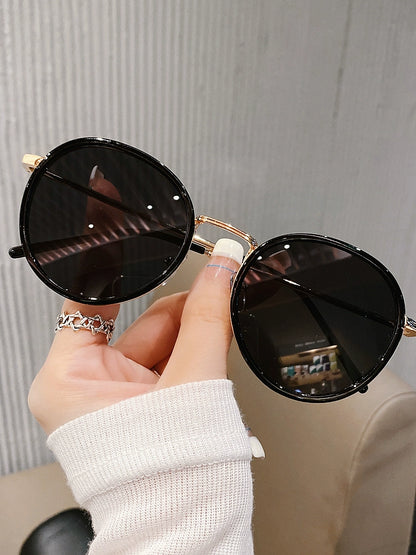 Retro Ins Style Women's Plain Mirror Internet Celebrity round Frame